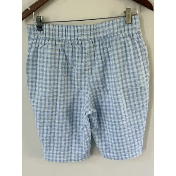 Seersucker Womens Bermuda Shorts D&CO Denim And Company Striped Size SP Pockets - Picture 5 of 9
